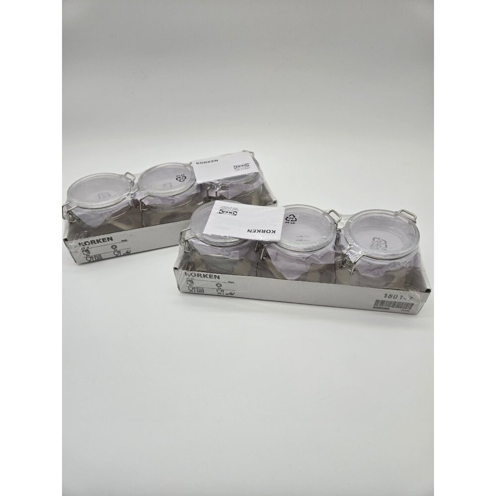IKEA Korken 4 oz Clear Mason Jars with Locking Lids  6 Total